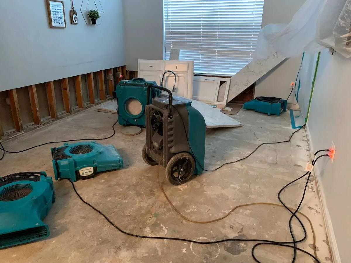 Dehumidifier in flood-cut room for Water Extraction & Removal in Rutland